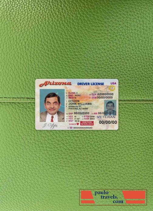 USA Arizona Driver License photolook FRONT PSD template